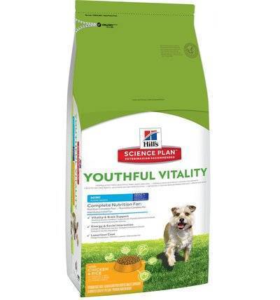 Hills Youthful Vitality корм для пожилых собак малых пород, курица с рисом 2,5 кг, 14900100402