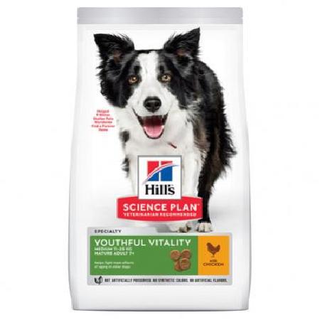 Hills Youthful Vitality корм для взрослых собак средних пород, курица с рисом 10 кг, 3700100402