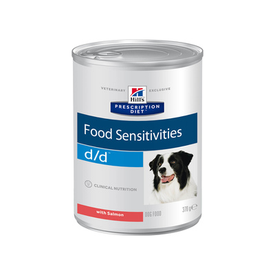 Hills вет.консервы Консервы для собак D/D лечение пищевой аллергией с лососем и рисом (D/D Salmon & Rice) 8004U, 0,370 кг