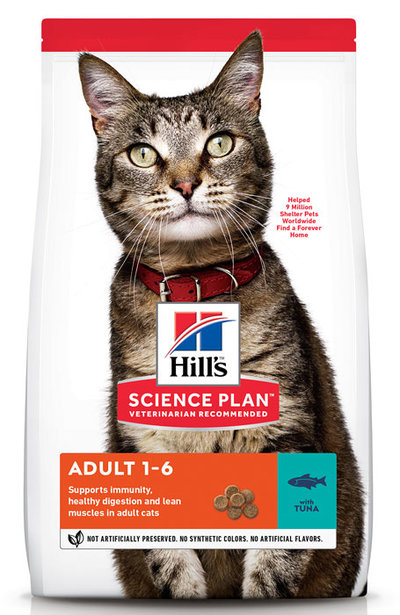 Hills Science Plan Сухой корм для взрослых кошек с тунцом (Adult Tuna) 604570 604176 10,000 кг 21195, 12100100404