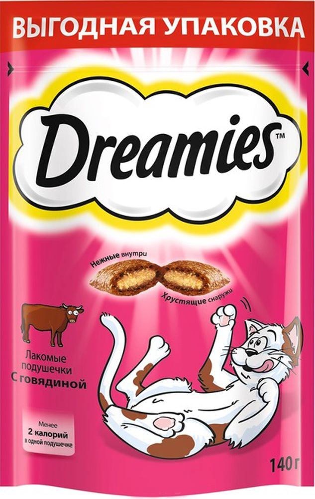 Dreamies Лакомые подушечки для кошек с говядиной, 10150254 | , 0,14 кг, 24969