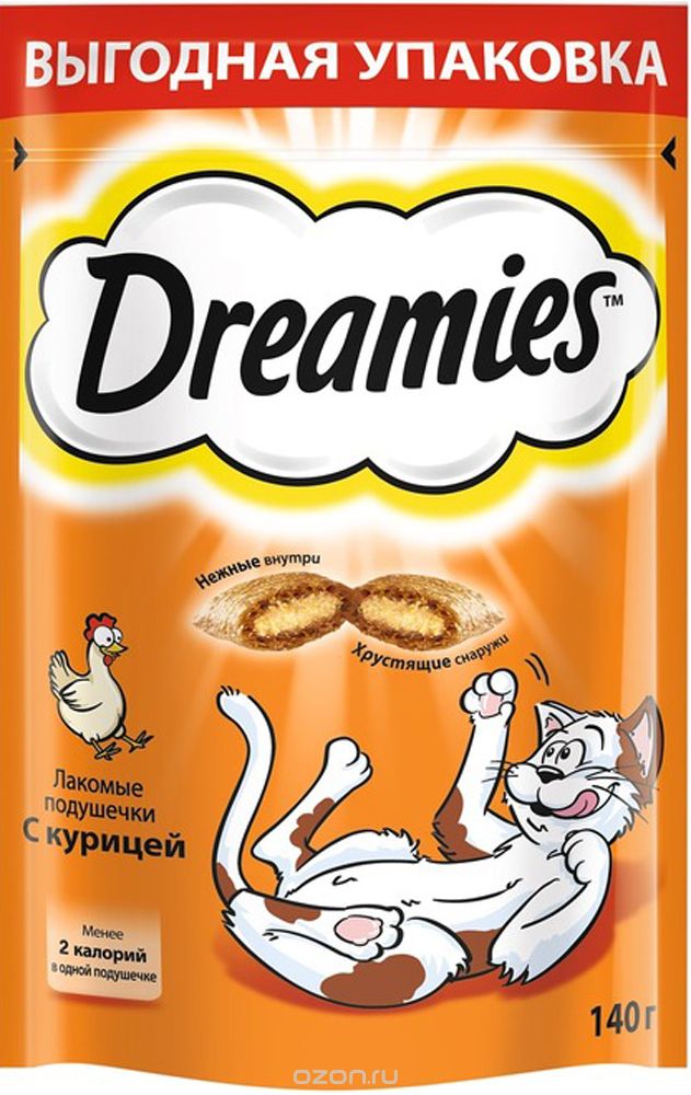 Dreamies Лакомые подушечки для кошек с курицей, 10150256 | , 0,14 кг, 24971
