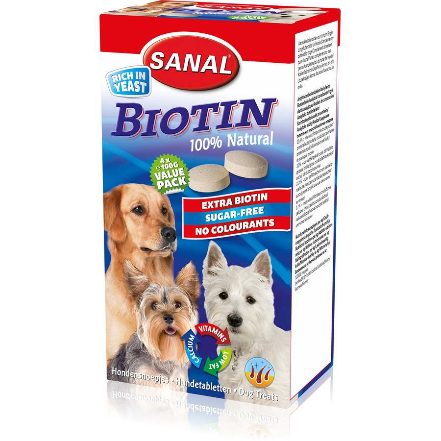 Витаминное лакомство для собак SANAL SD2455  BIOTIN 400г, с биотином для здоровой кожи и шести, 245500