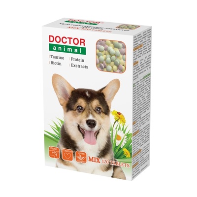 Бионикс Мультивитаминное лакомство Doctor Animal Mix для собак 120 таблеток 116072 0,055 кг 54184