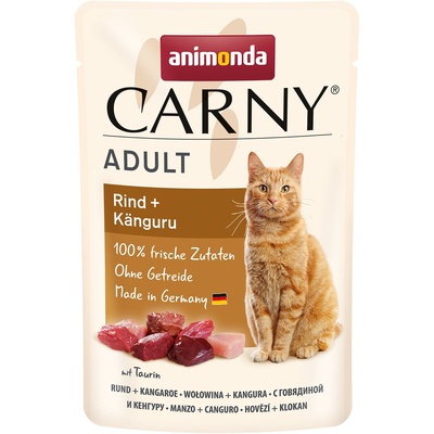 Animonda Паучи для кошек с говядиной и кенгуру (CARNY ADULT) 00183081 | Carny Adult Beef + Kangaroo, 0,085 кг , 11900100422