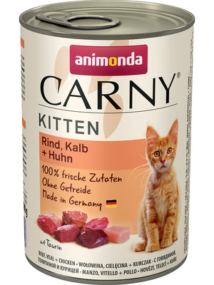 Animonda Консервы с говядиной, телятиной и курицей для котят (CARNY Kitten) 00183699 | Carny Kitten beef, veal chicken, 0,2 кг , 2100100422