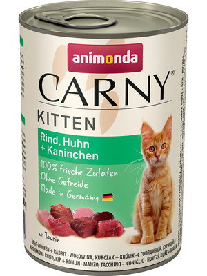 Animonda Консервы для котят с говядиной, курицей и кроликом (CARNY Kitten) 0018369700183490 | Carny Kitten, 0,2 кг 
