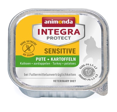 Animonda ВВА Консервы Integra для взрослых кошек при пищевой аллергии с индейкой и картофелем (Sensitive) 00186853 | Sensitive Turkey & Potatoes, 0,1 кг 