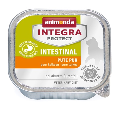 Animonda Консервы Integra для взрослых кошек при нарушениях пищеварения с индейкой (Intestinal) 00186875 | Intestinal pure Turkey, 0,1 кг , 9300100422