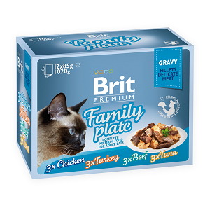 Brit Набор паучей Premium для кошек кусочки в соусе (12x85г ) 519422, 1,020 кг, 3000100423