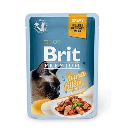 Brit Паучи Premium для кошек кусочки в соусе  из  филе тунца 518548, 0,085 кг, 3700100423