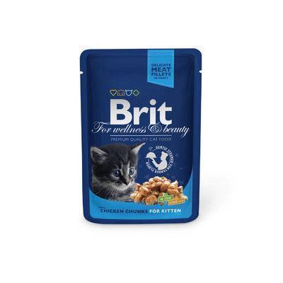 Brit Паучи Premium   Chicken Chunks for Kitten с курицей для котят 100309 100309, 0,100 кг, 900100423