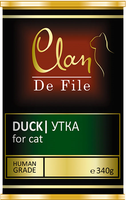 Clan De File влажный корм для взрослых кошек всех пород, утка 340 гр