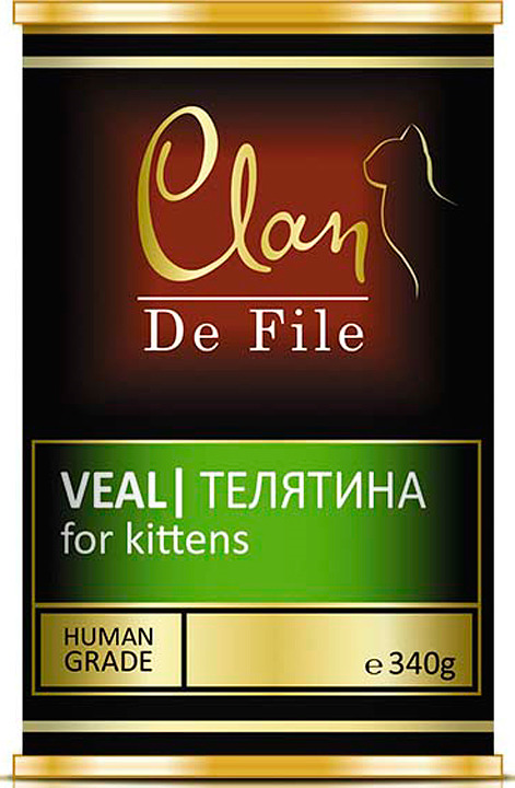 [130.3.019]  CLAN De File консервы для котят 340 г Телятина  
