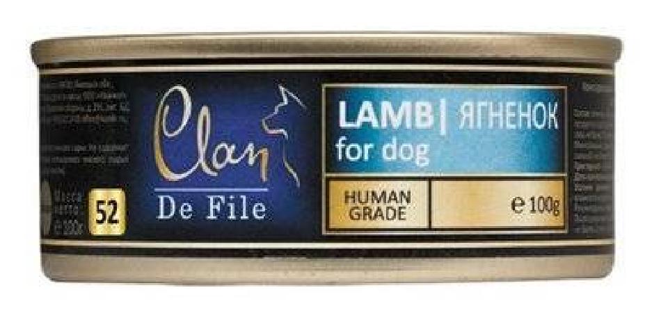 Clan De File влажный корм для взрослых собак всех пород, ягненок 100 гр