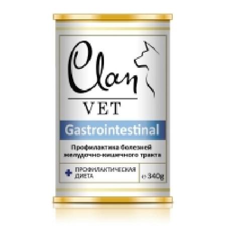    CLAN VET GASTROINTESTINAL диет консервы  для собак Профилактика болезней ЖКТ 340г 