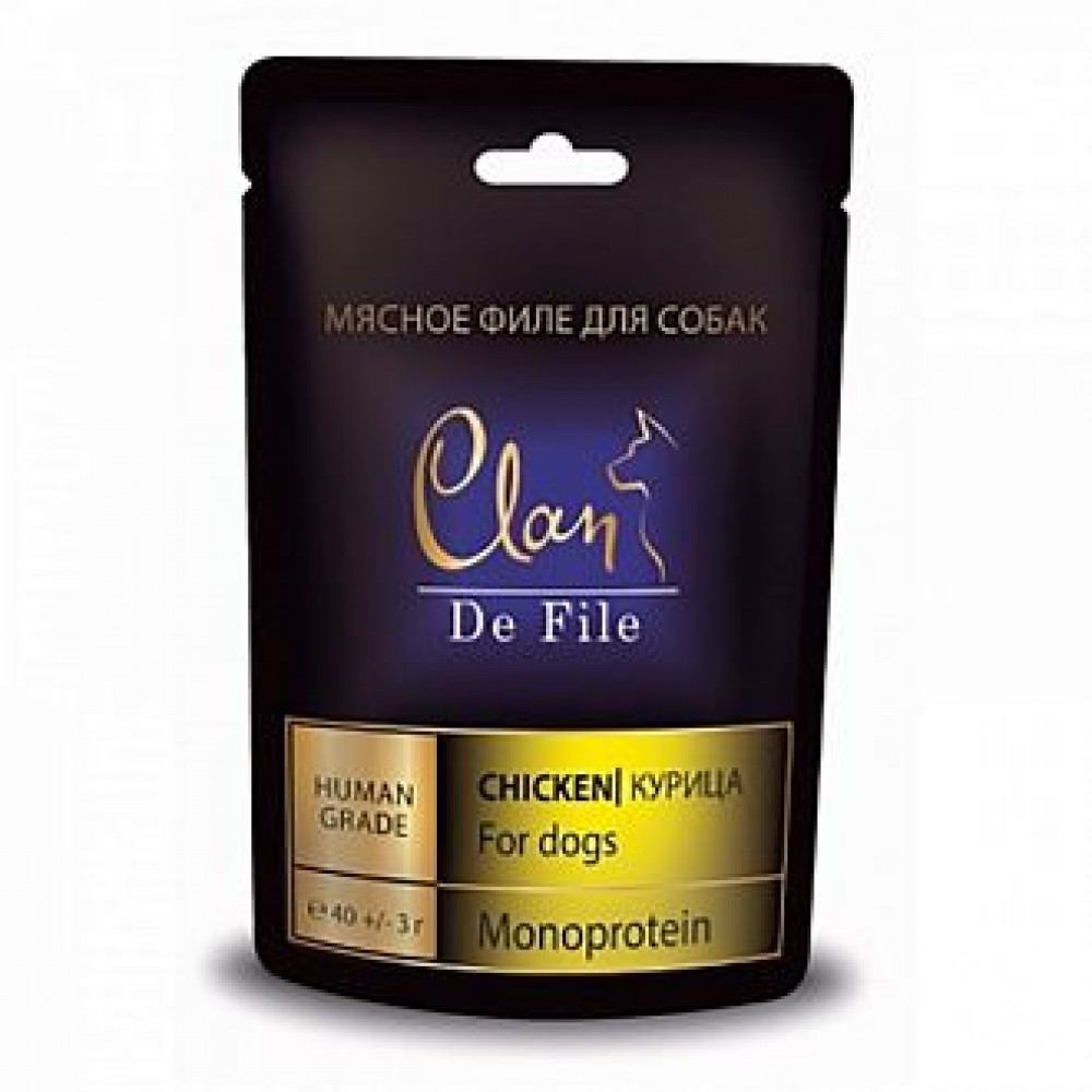 Clan De File лакомство для взрослых собак всех пород, курица 40 гр
