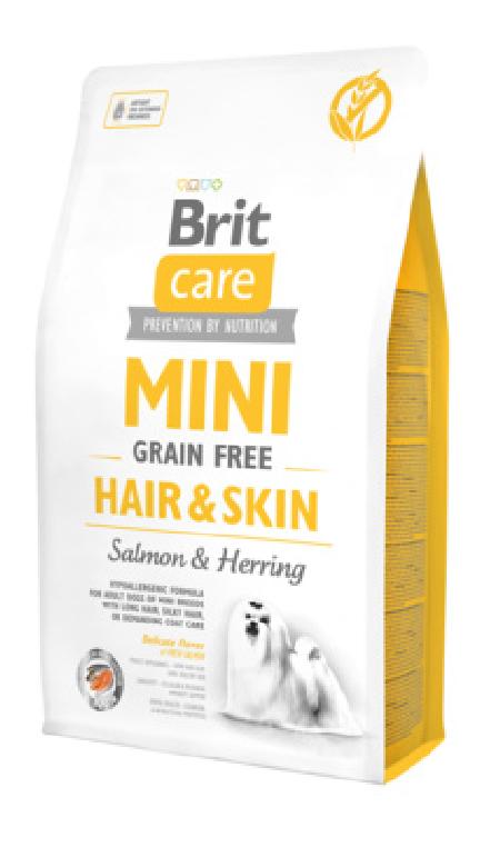 Brit Сухой беззерновой корм Care MINI для собак малых пород -уход за шерстью (Hair & Skin) 520244, 7,000 кг, 14200100435