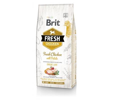 Brit Сухой корм Fresh для взрослых собак  с курицей и картофелем (Chicken with Potato Adult) 530748, 2,500 кг