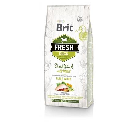 Brit Сухой корм Fresh для активных собак с уткой и пшеном (Duck with Millet Active Run & Work) 530823, 2,500 кг, 18300100435