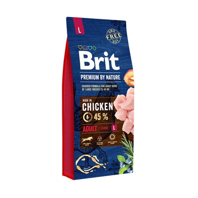 Brit Акция  15 +3 кг в подарок сухой корм Premium by Nature Adult L для взрослых собак крупных пород с курицей 538225, 18,000 кг