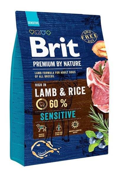 Brit Сухой корм Premium  для собак чувствительное пищеварение с ягненком 526628, 3,000 кг