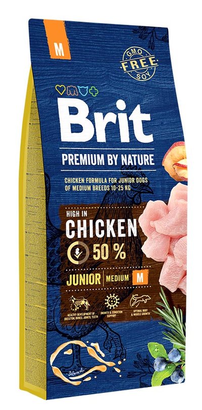 Brit Сухой корм Premium для щенков и молодых собак средних пород 526338, 15,000 кг, 8800100435