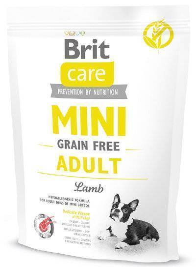 Brit Сухой беззерновой корм Care MINI для взрослых собак малых пород с ягненком (Adult Lamb) 520114, 0,400 кг, 9000100435