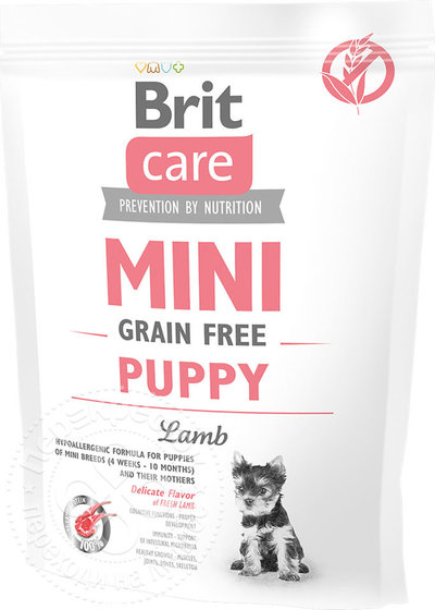 Brit Сухой беззерновой корм Care MINI для щенков малых пород с ягненком (Puppy Lamb) 520145, 0,400 кг, 9200100435