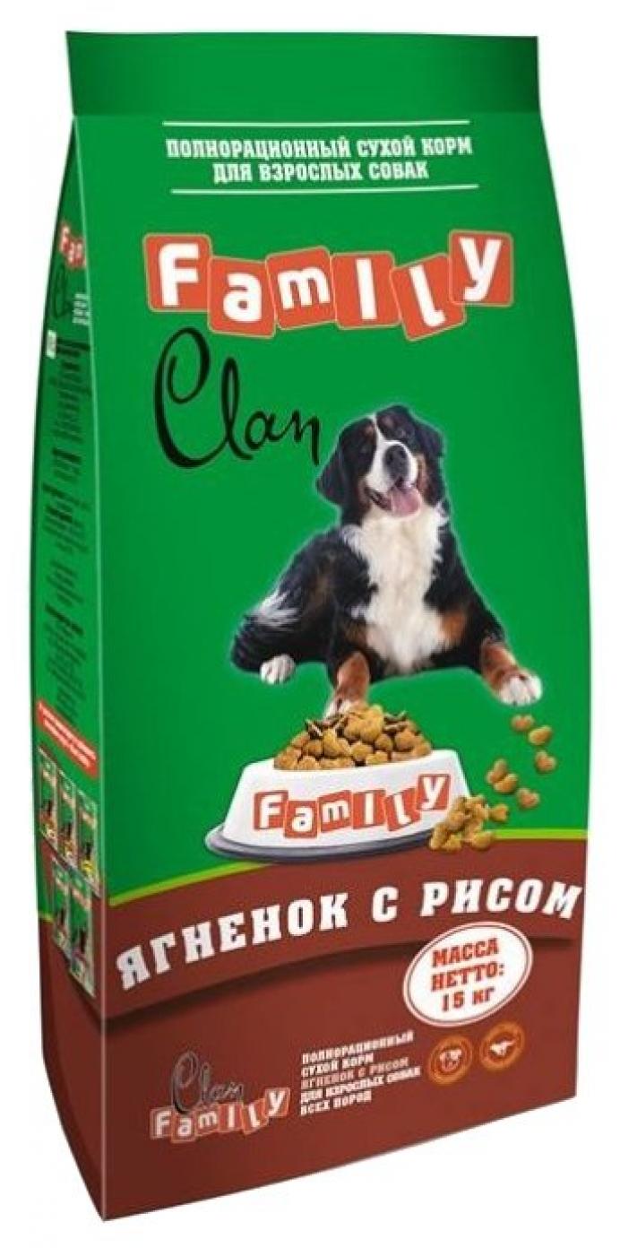 [130.2.025]  Clan Family сухой гипоаллергенный корм для взрослых собак Ягненокрис 15 кг