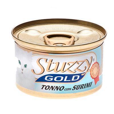 Stuzzy Gold влажный корм для взрослых кошек, тунец с крабовыми палочками в собственном соку 85 гр, 5600100440