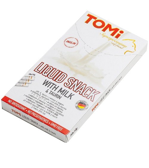 [133.040]  TOMI лакомство-соус для кошек 10шт*10гр. молоко + таурин 