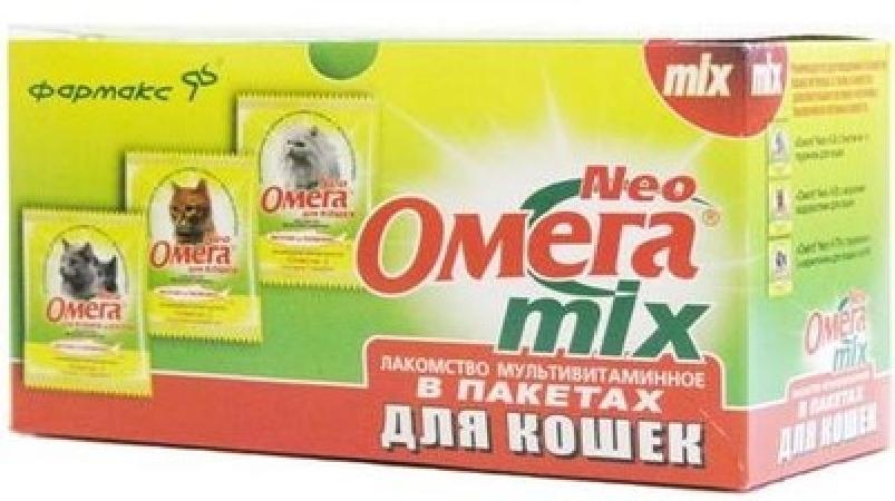 Фармакс ВИА Омега Neo Микс витамины для кошек (15 таб. *21 саше), 0,205 кг