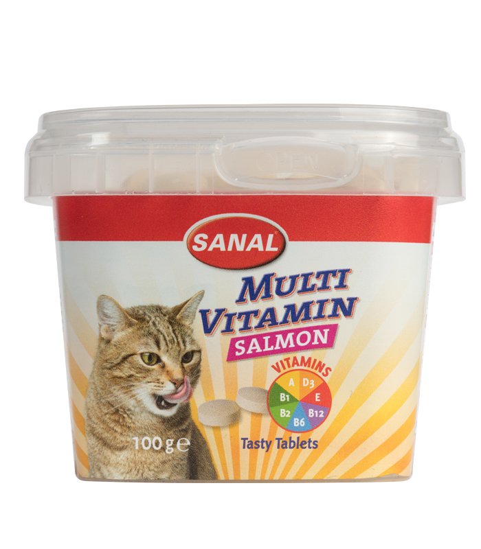 Мультивитаминное лакомство для кошек SANAL SC1581 MULTIVITAMIN SALMON 100г, со вкусом лосося. Пластиковая упаковка, 158107