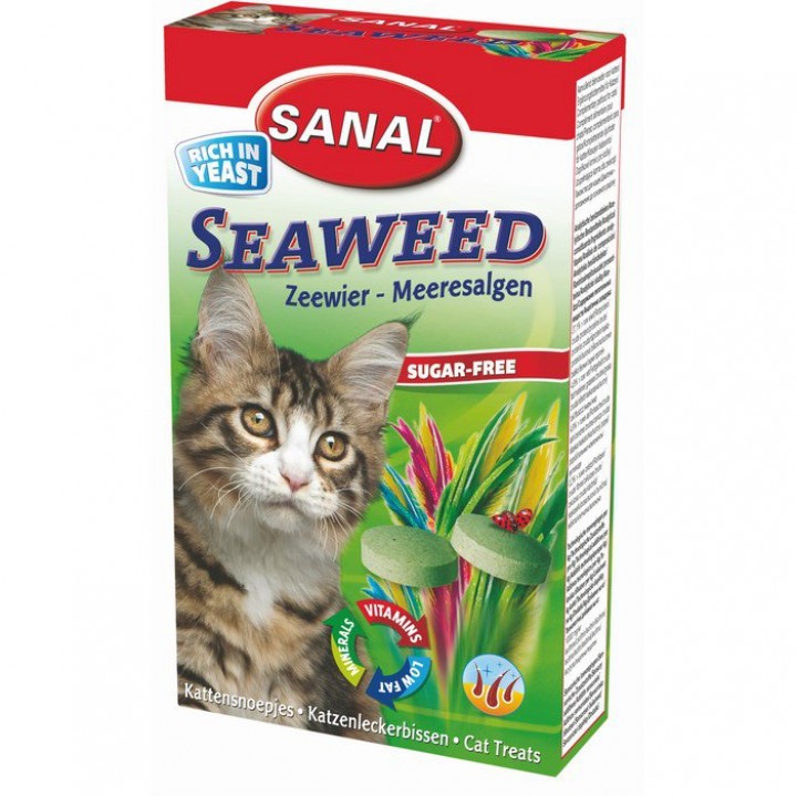 Витаминное лакомство для кошек SANAL SC3100  SEAWEED  50г, с морскими водорослями, 301008