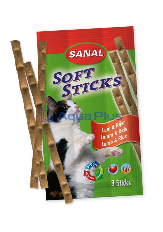 Витаминное лакомство для кошек SANAL SC3850  SOFT STICKS LAMB & RICE 3х10г,  палочки со вкусом ягненка и риса, 385008