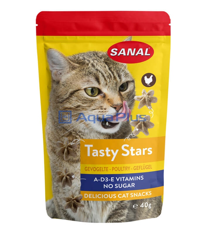 Витаминное лакомство для кошек SANAL SC3882 TASTY STARS POULTRY 40г,с мясом птицы, не содержит сахар, 388207