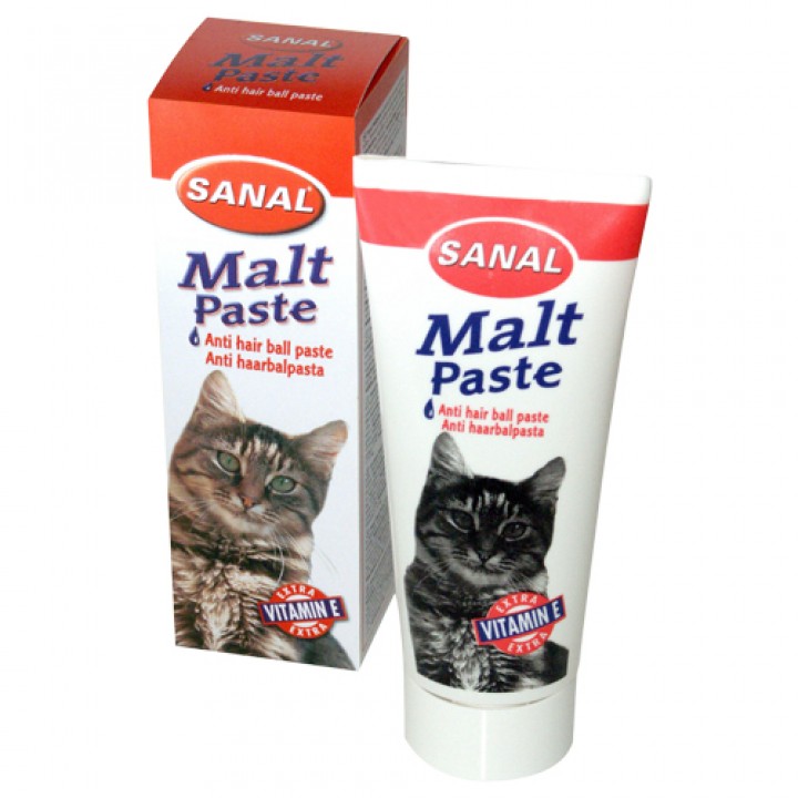 Паста для вывода шерсти из желудка для кошек SANAL SV6010 MALT PASTE 100 г, со вкусом мяса и витамином Е.