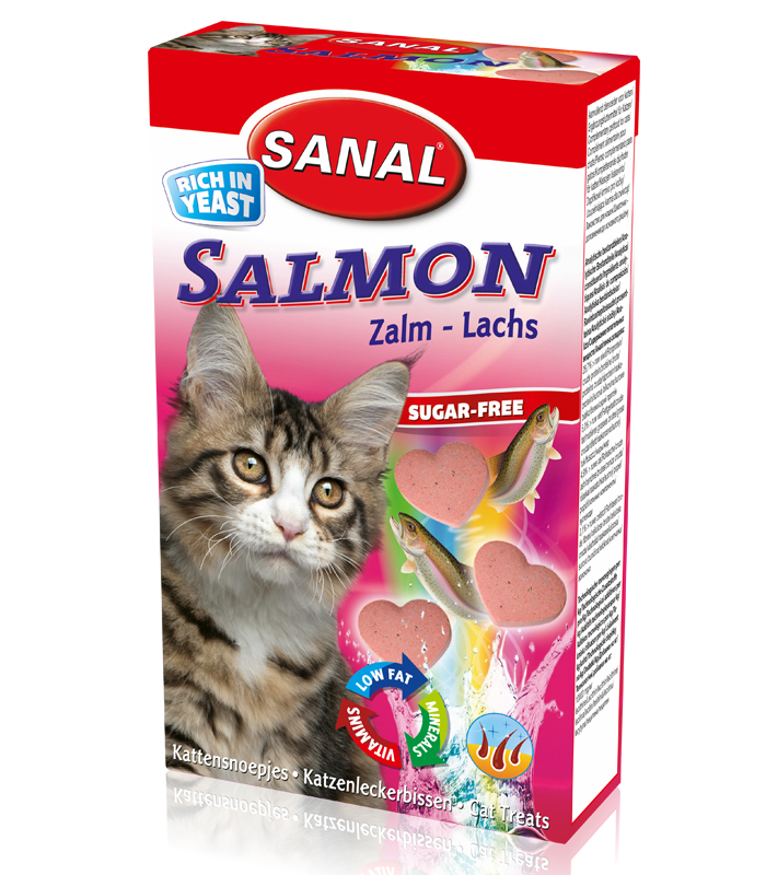Витаминное лакомство для кошек SANAL SC3300 SALMON 50г с лососем, 17000100442