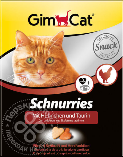 Gimcat Витамины Сердечки с курицей и таурином для кошек 419039, 0,4 кг 