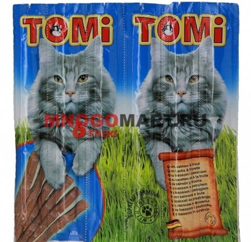    TOMI палочки для кошек 6шт*5гр. с лососем и форелью 