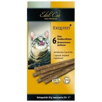 Edel Cat Колбаски для кошек с курицей, индейкой и дрожжами 6шт.по 5г, 0,03 кг 