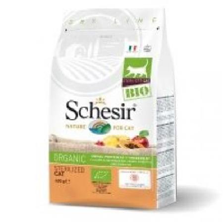 Schesir Bio корм для взрослых стерилизованных кошек всех пород, домашняя птица 400 гр