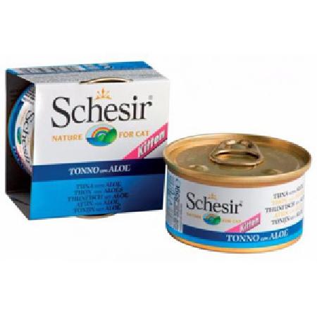 Schesir влажный корм для котят с тунцом и алоэ 85 гр