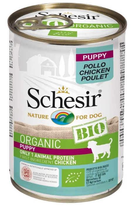 Schesir Bio влажный корм для щенков всех пород, курица 400 гр, 1700100447
