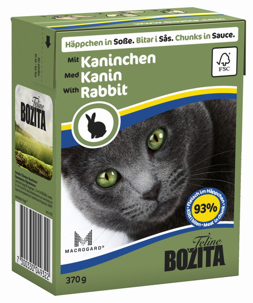 Bozita Кусочки в соусе для кошек с кроликом , 0,37 кг, 22725, 200100450
