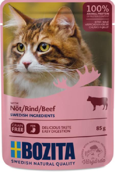 Bozita Кусочки в желе с говядиной для кошек 80495, 0,085 кг, 53470