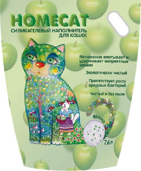 Homecat наполнитель Силикагелевый наполнитель для кошачьих туалетов с ароматом яблока 12,5 л 68913 5,070 кг 43898