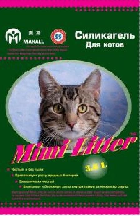Mimi Litter Силикогелевый наполнитель для кошачьего туалета, зеленые гранулы, без запаха 3,6 л
