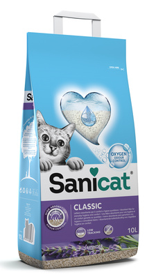 Sani Cat Впитывающий антибактериальный наполнитель с активным кислородом и ароматом лаванды (Classic Lavender 10L) PSANCSLV010L31  | Classic Lavender, 7,5 кг 
